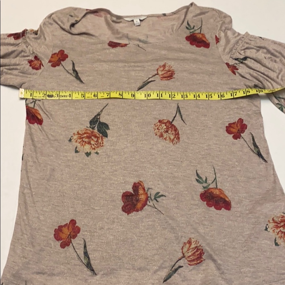 Lucky Brand Women’s Duquet Blouse – Floral Metallic Bell Sleeves, Size Medium - Picture 8 of 15